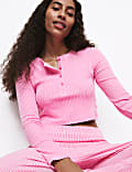 Ribbed Henley Pyjama Top