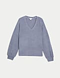 Lounge-Sweatshirt mit Federstrick