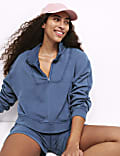 Pure Cotton Quarter Zip Lounge Sweatshirt