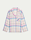 Cotton Blend Checked Pyjama Top