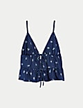 Dream Satin™ Floral Tie Front Cami Top