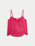 Pure Cotton Tie Front Cami Pyjama Top