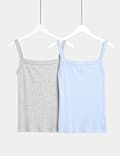 Set van 2 geribbelde hemdjes met Cool Comfort™