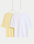 2pk Cool Comfort™ Embroidered Pyjama Tops