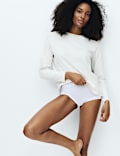 2pk Pure Cotton Slub Long Sleeve Pyjama Tops