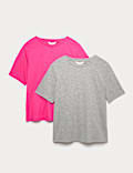 2pk Cotton Rich Pyjama Tops
