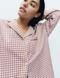 Flannel Gingham Revere Pyjama Top