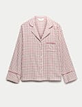 Flannel Gingham Revere Pyjama Top