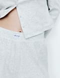 Cotton Rich Ribbed Button Down Pyjama Top