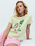 Jersey Washed Graphic Pyjama Top