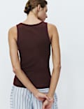 Cotton Rich Ribbed Pyjama Vest Top