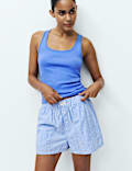 Cotton Rich Ribbed Pyjama Vest Top