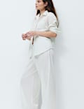 Pure Cotton Striped Collared Pyjama Shirt