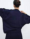 Cotton Rich Embroidered Loopback Sweatshirt