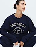 Cotton Rich Embroidered Loopback Sweatshirt