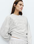 Cotton Rich Embroidered Loopback Sweatshirt
