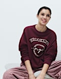 Cotton Rich Embroidered Loopback Sweatshirt