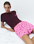 Haut de pyjama court 100 % coton imprim&eacute;