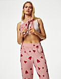 Fleece Heart Print Pyjama Set