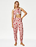 Fleece Heart Print Pyjama Set