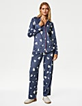 Fleece Heart Print Pyjama Set