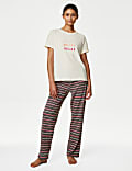 Cotton Rich Relax Slogan Pyjama Set