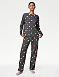 Cotton Rich Heart Print Pyjama Set