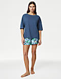 Shortie-Set mit hohem Baumwollanteil und Muster