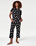  Pure Cotton Printed Cropped Pyjama Set