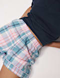Pure Cotton Checked Shortie Set
