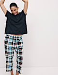 Cotton Rich Printed Cropped Pyjama Set
