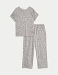 Cotton Rich Printed Cropped Pyjama Set
