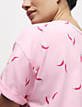 Cotton Rich Printed Cropped Pyjama Set