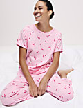 Cotton Rich Printed Cropped Pyjama Set