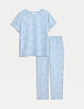 Cotton Rich Leaf Print Pyjama Set