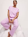 Cotton Rich Leaf Print Pyjama Set