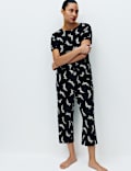 Cotton Rich Printed Cropped Pyjama Set