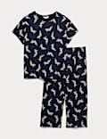 Cotton Rich Printed Cropped Pyjama Set