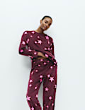 Fleece Star Print Cuffed Hem Pyjama Set