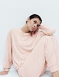 Cosy Knit Printed Cuffed Pyjama Set