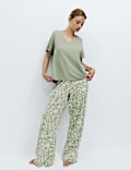 Pure Cotton Checked Long Pyjama Set
