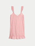 Chemise aus reiner Baumwolle mit Vichy-Karomuster