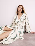 Satin Floral Wide Sleeve Wrap