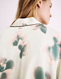 Satin Floral Wide Sleeve Wrap