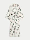 Satin Floral Wide Sleeve Wrap