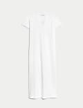 Pure Cotton Broderie Trim Long Nightdress