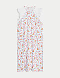Pure Cotton Floral Broderie Trim Nightdress