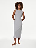 2pc Ribbed Nightdress & Cardigan Set