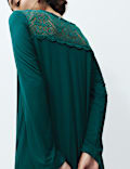 Viscose Lace Long Sleeve Nightdress