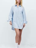 Chemise de nuit 100 % coton &agrave; carreaux